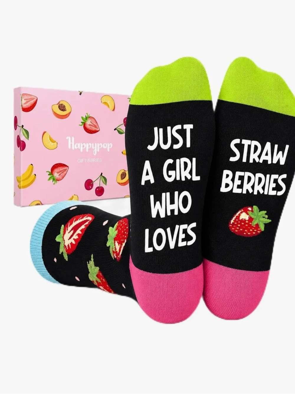 Novelty socks, just a girl who loves strawberries 🍓 comes in gift box NEW